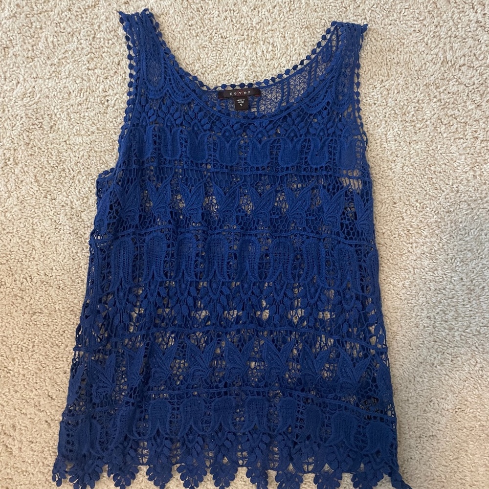 blue lace cover up top
